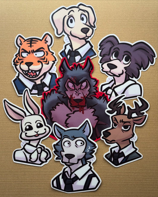 Starred Beasts Vinyl Sticker