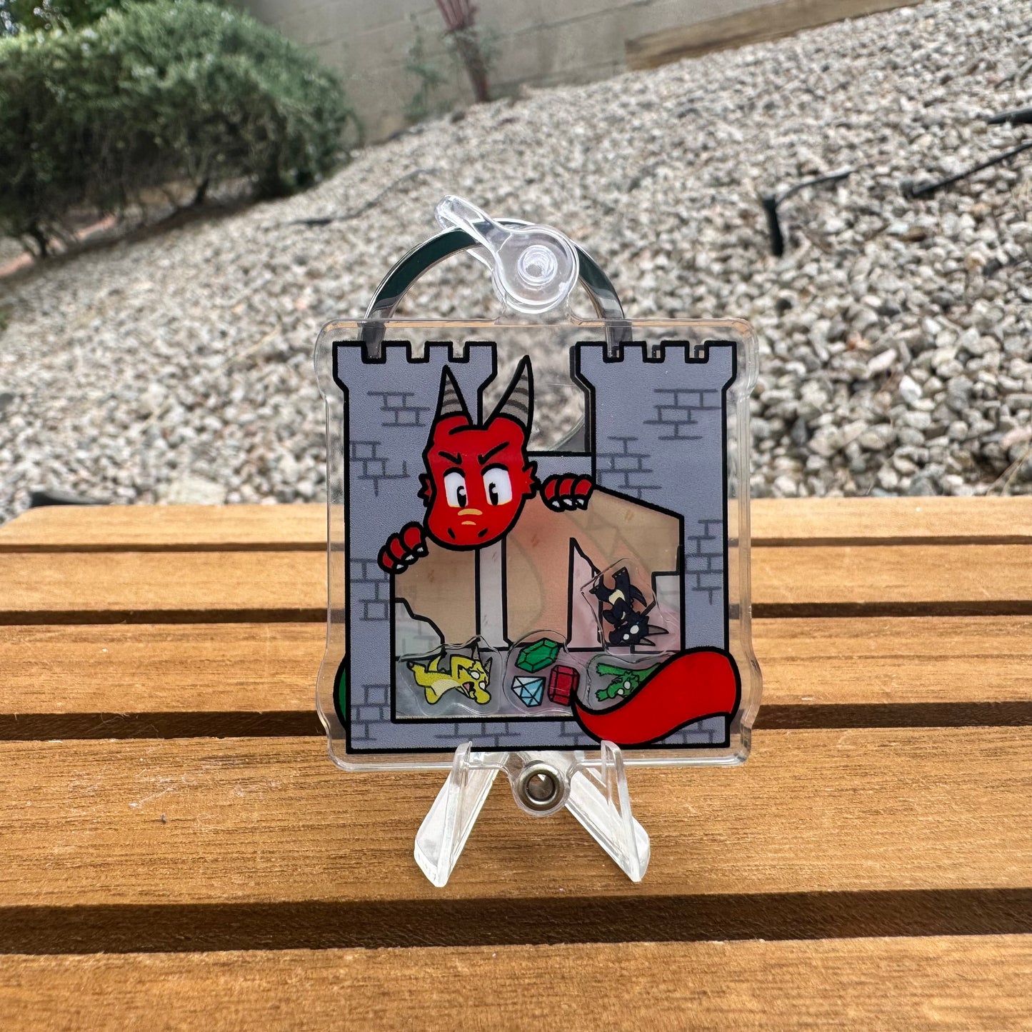 Dragon Castle Shaker Keychain