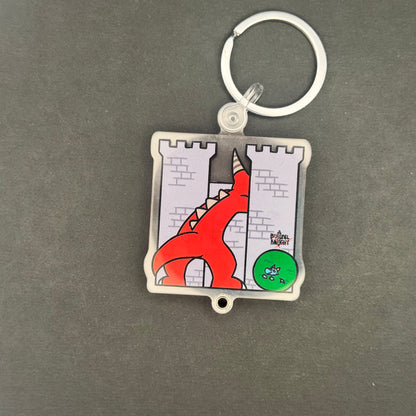 Dragon Castle Shaker Keychain