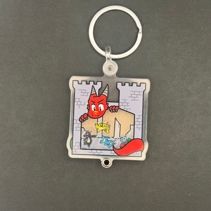 Dragon Castle Shaker Keychain