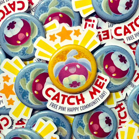 Kicking Fruit Button Pin