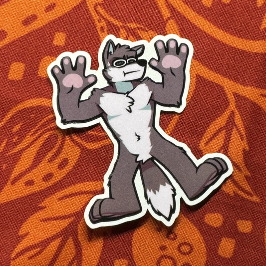 Squished Tiny Wolf Sticker